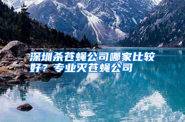 深圳殺蒼蠅公司哪家比較好？專業滅蒼蠅公司