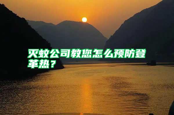 滅蚊公司教您怎么預防登革熱？