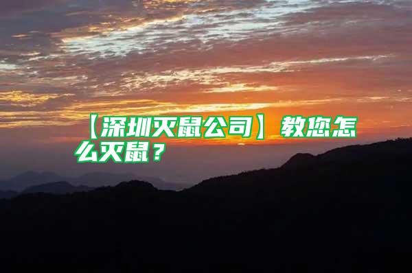【深圳滅鼠公司】教您怎么滅鼠？