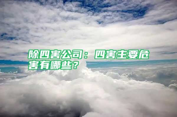 除四害公司：四害主要危害有哪些？