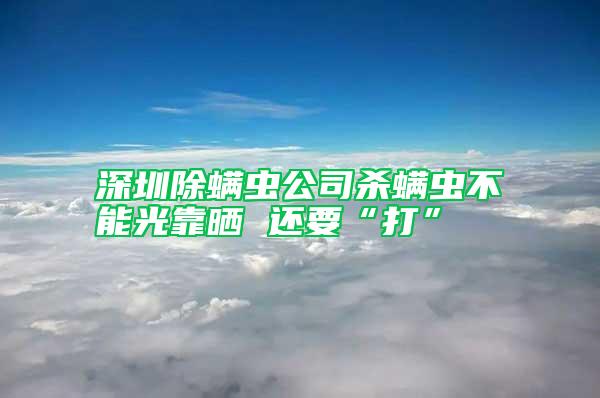 深圳除螨蟲(chóng)公司殺螨蟲(chóng)不能光靠曬 還要“打”