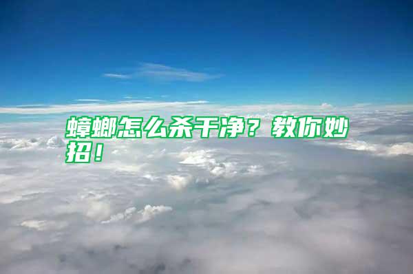 蟑螂怎么殺干凈？教你妙招！