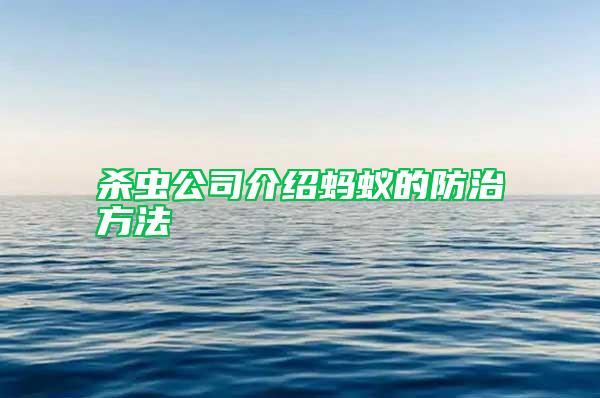 殺蟲(chóng)公司介紹螞蟻的防治方法