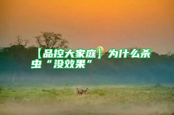 【品控大家庭】為什么殺蟲“沒(méi)效果”