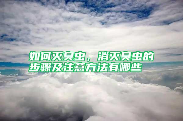 如何滅臭蟲，消滅臭蟲的步驟及注意方法有哪些