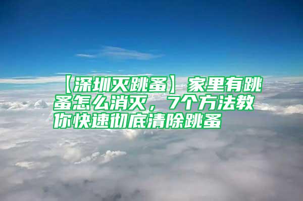 【深圳滅跳蚤】家里有跳蚤怎么消滅，7個方法教你快速徹底清除跳蚤