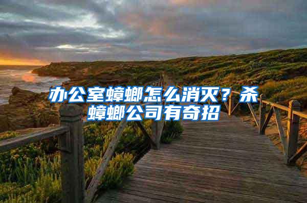 辦公室蟑螂怎么消滅？殺蟑螂公司有奇招