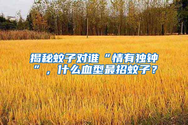 揭秘蚊子對誰“情有獨(dú)鐘”，什么血型最招蚊子？