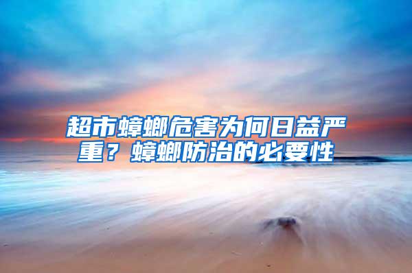 超市蟑螂危害為何日益嚴重？蟑螂防治的必要性