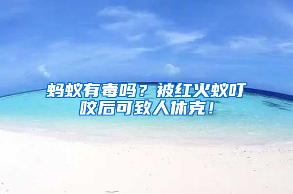 螞蟻有毒嗎？被紅火蟻叮咬后可致人休克！