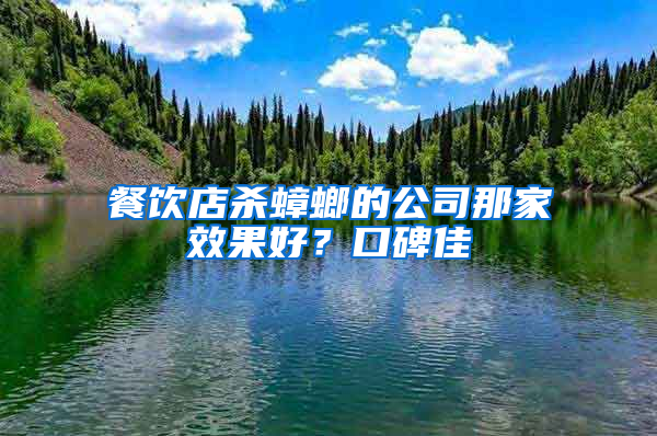 餐飲店殺蟑螂的公司那家效果好？口碑佳