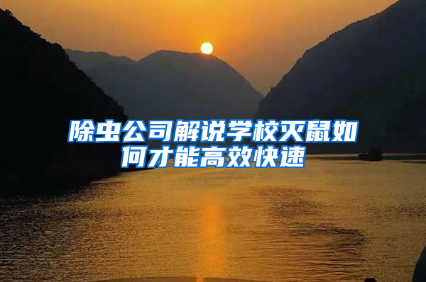 除蟲(chóng)公司解說(shuō)學(xué)校滅鼠如何才能高效快速