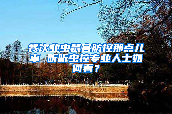 餐飲業蟲鼠害防控那點兒事 聽聽蟲控專業人士如何看？